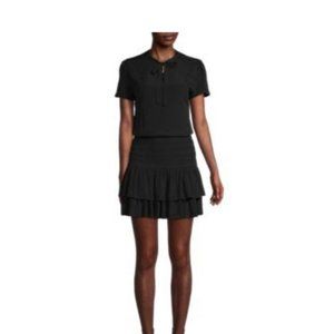 New with tags MAJE short sleeve smocked dress 3 ( large) BLACK NWT